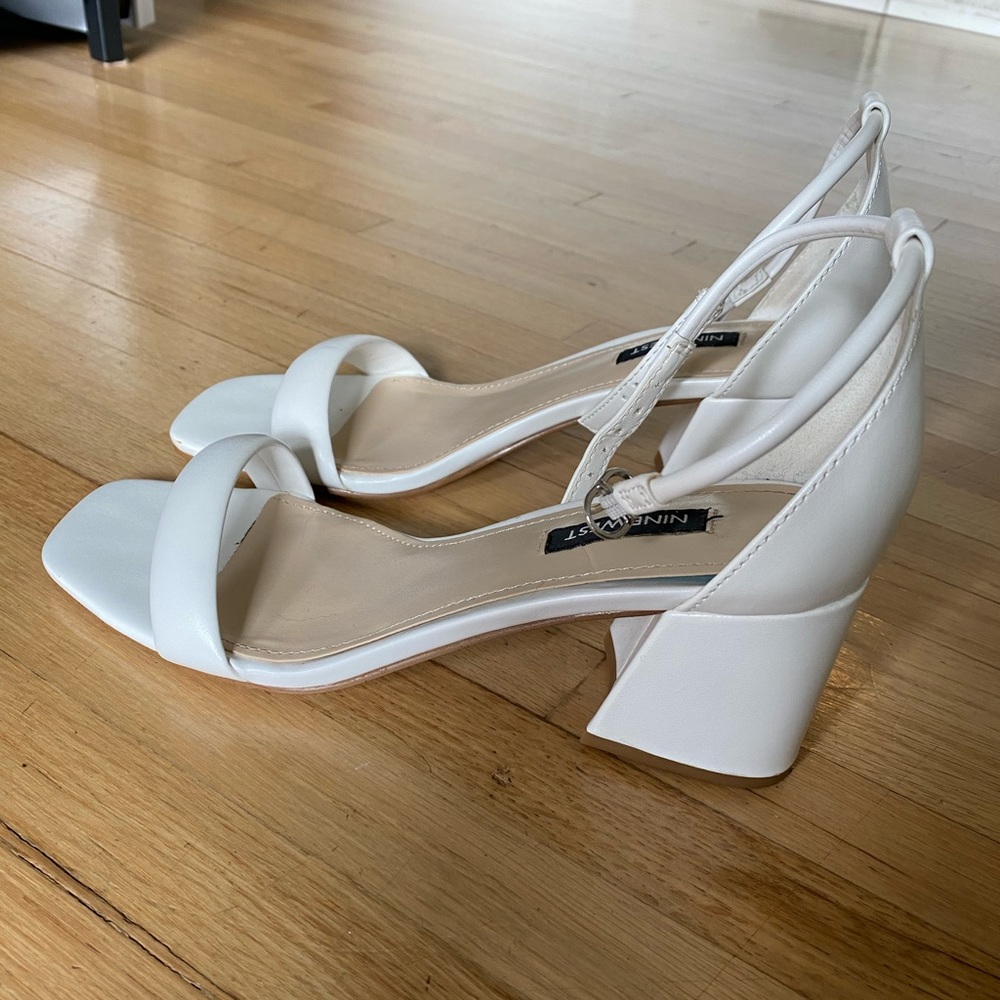 Nine West white heels